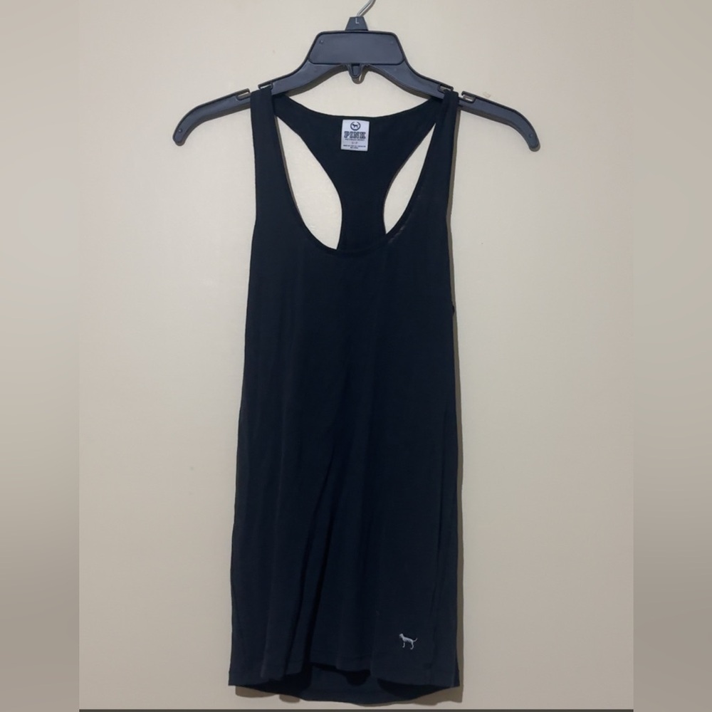 Pink Brand Black Racerback Tank Top
